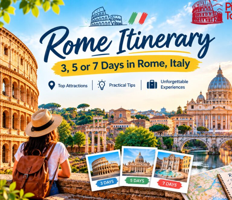 Rome itinerary for 3, 5 or 7 days featuring the Colosseum and Vatican City