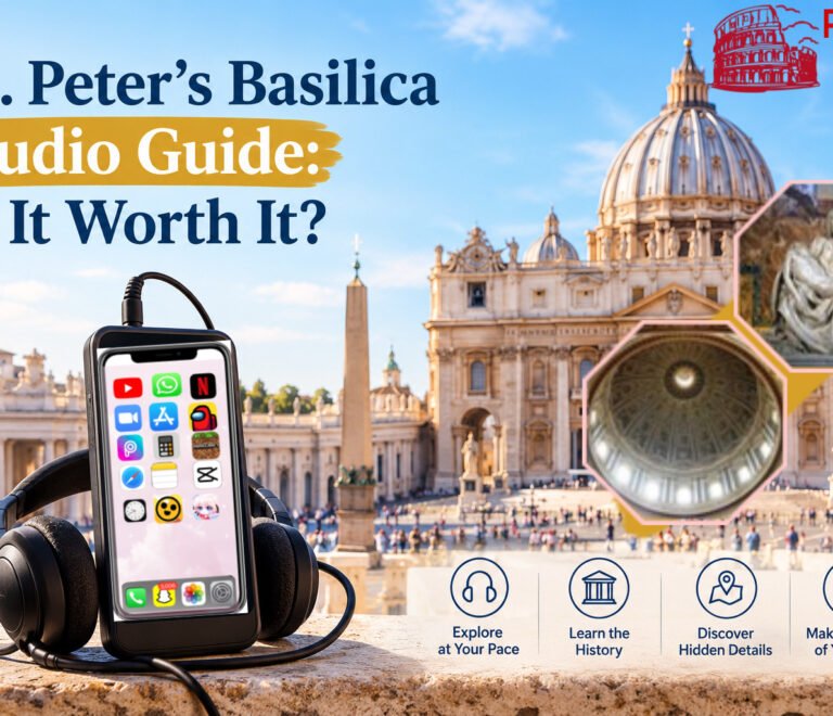St Peter’s Basilica audio guide with headphones in Rome