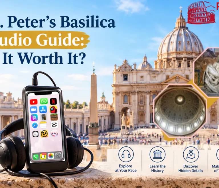 St Peter’s Basilica audio guide with headphones in Rome